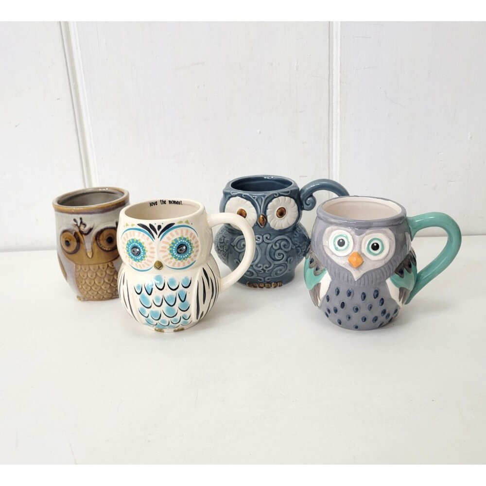 Owl Mugs Collection of Four